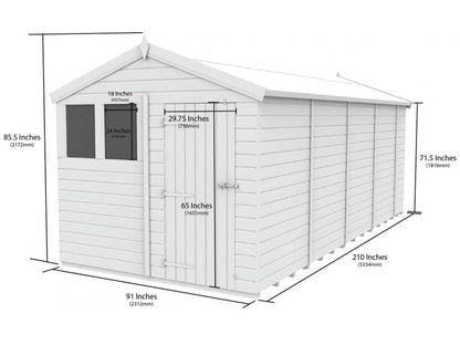 8 x 18 Apex Shed (Single Door, With Windows) - view 4
