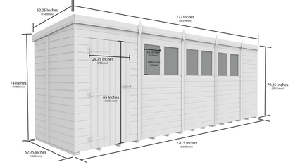 19 x 5 Security Pent Shed - view 3