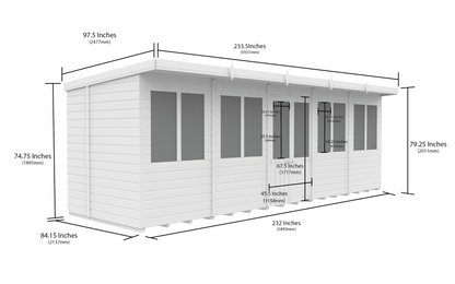 20 x 7 Pent Summer House - view 3