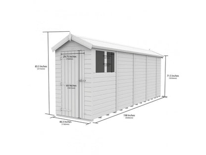 4 x 17 Apex Shed (Single Door, With Windows) - view 4