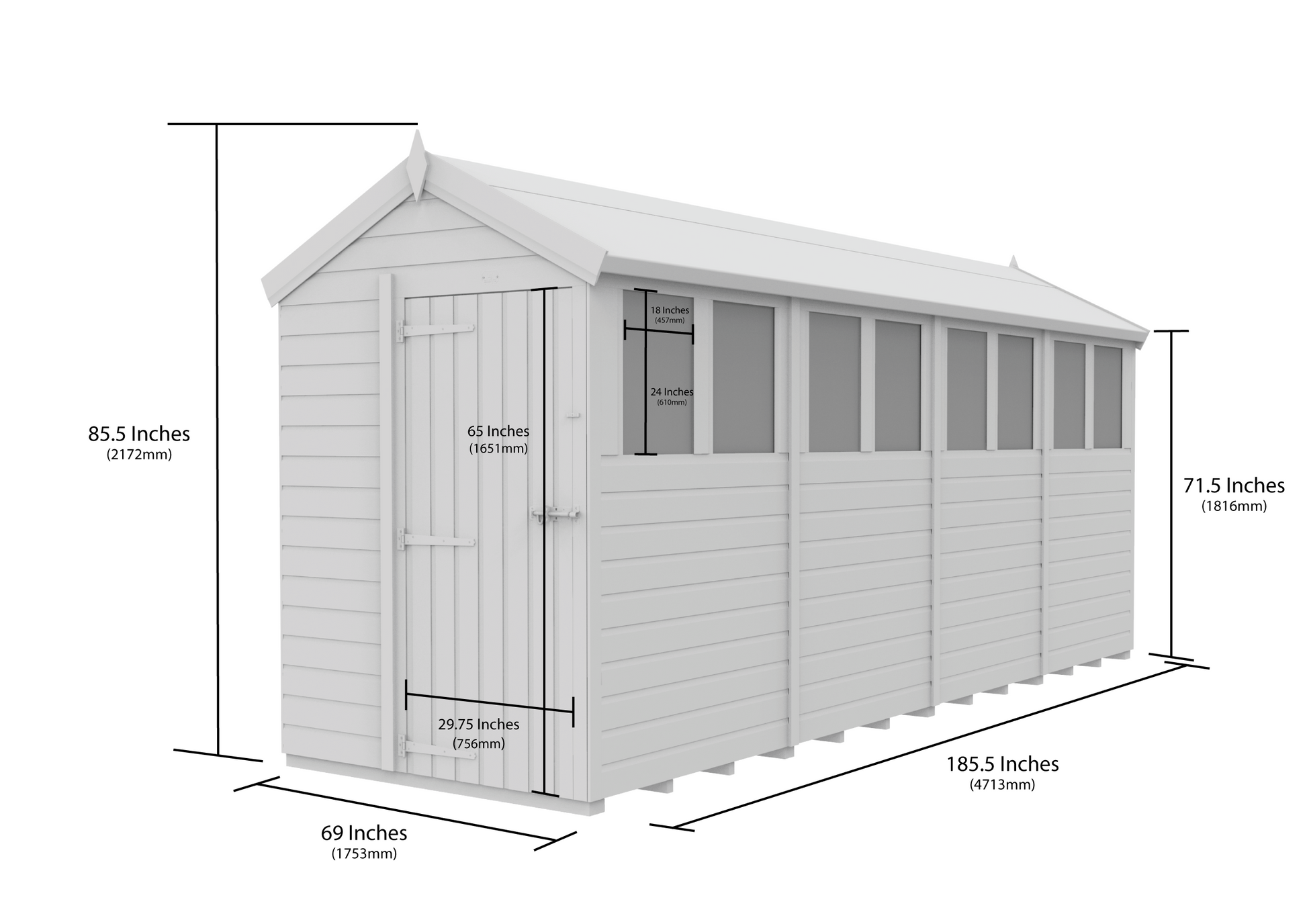 5 x 16 Apex Security Shed - view 5