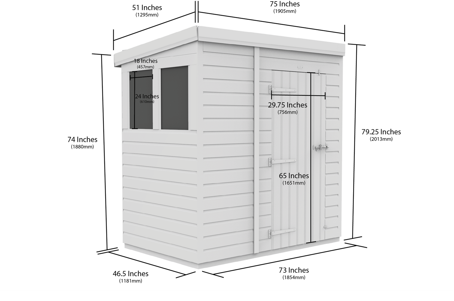 6 x 4 Security Pent Shed - view 3