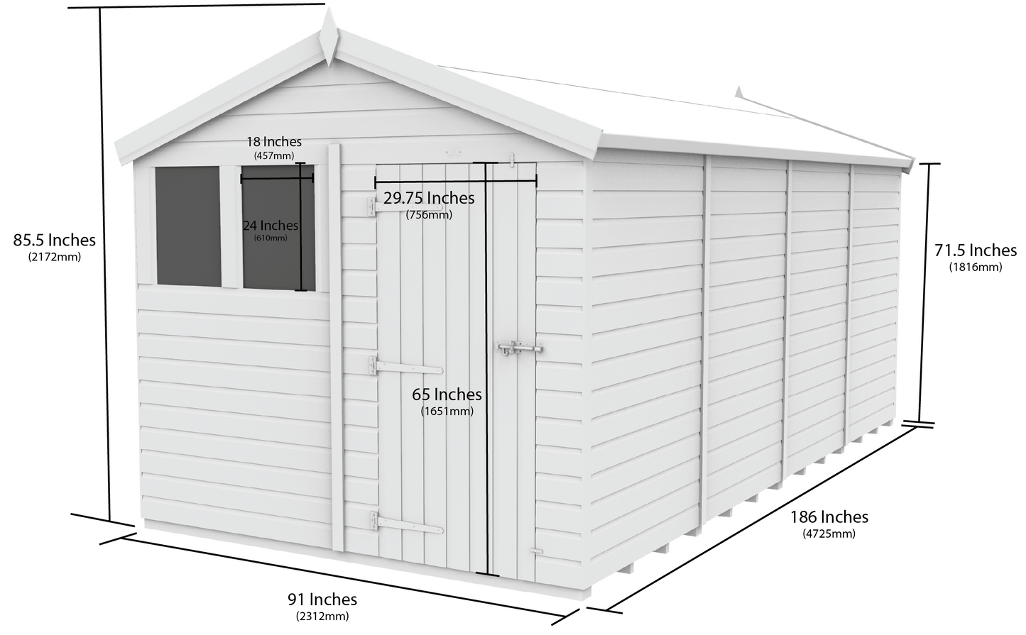 8 x 16  Apex Security Shed - view 4