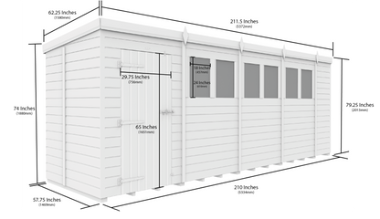 18 x 5 Security Pent Shed - view 3