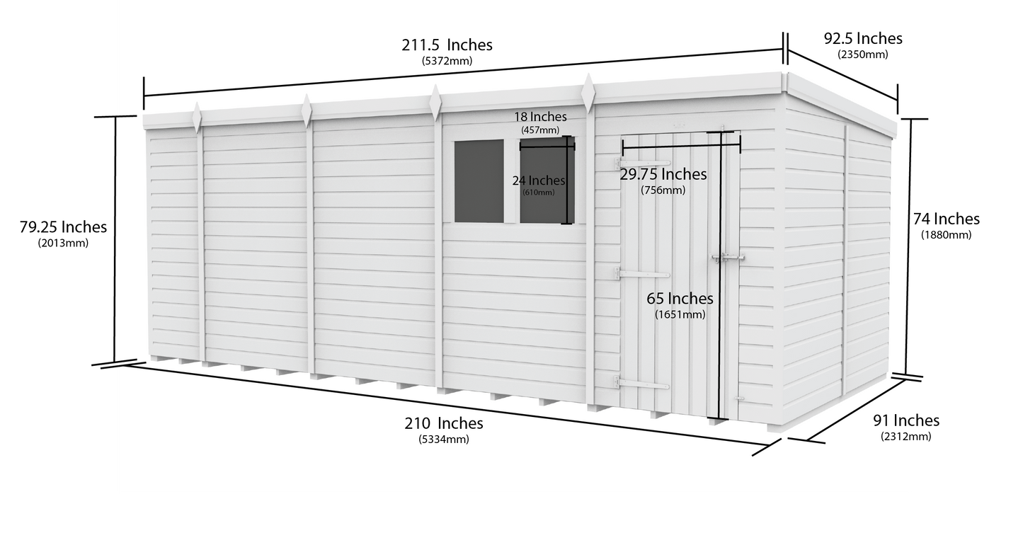 18 x 8 Security Pent Shed - view 4