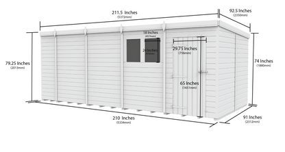 18 x 8 Security Pent Shed - view 4