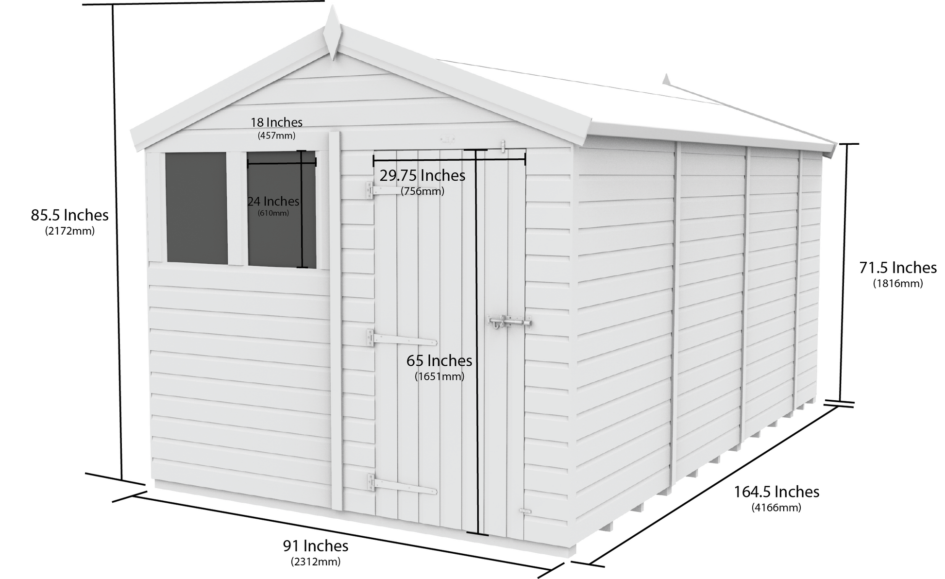 8 x 14 Apex Security Shed - view 5