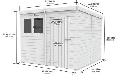 8 x 8 Security Pent Shed - view 5