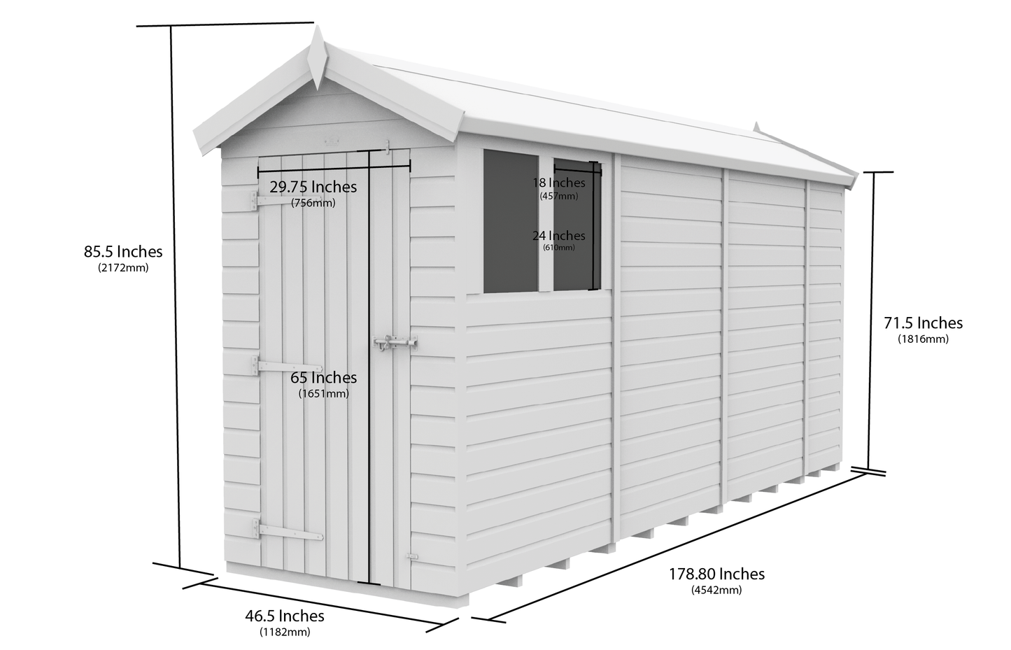4 x 15  Apex Security Shed - view 5