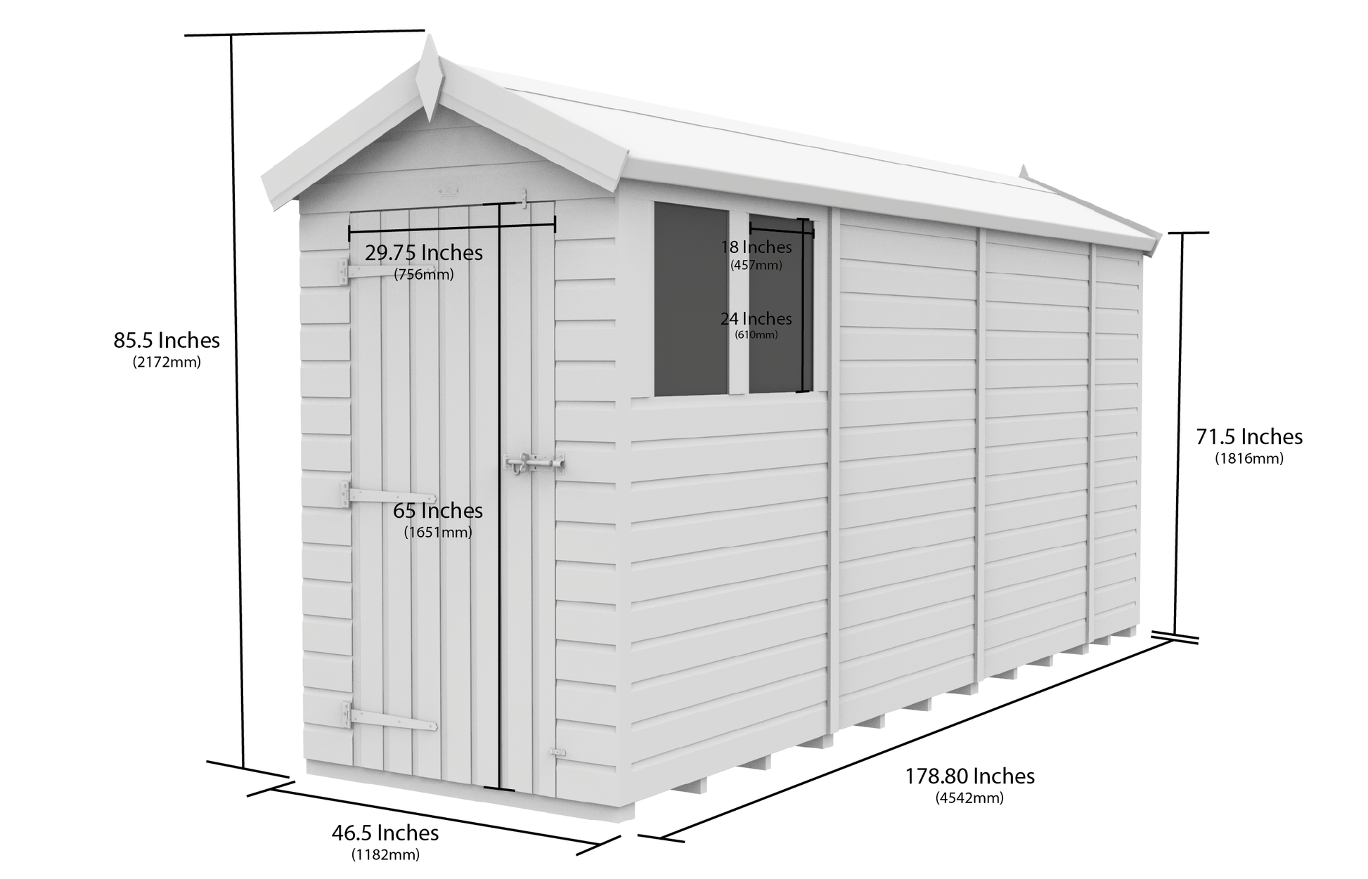 4 x 15  Apex Security Shed - view 5
