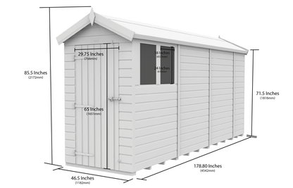 4 x 15  Apex Security Shed - view 5