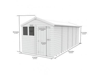 8 x 20 Apex Shed (Double Door, With Windows) - view 4
