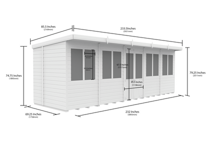 20 x 6 Pent Summer House - view 6