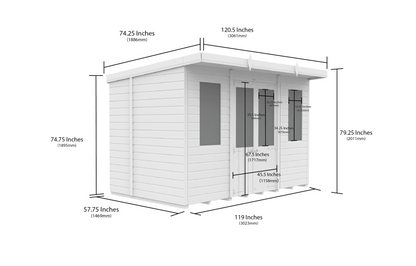 10 x 5 Pent Summer House - Pent Summer House