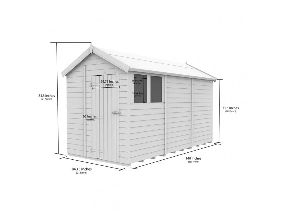7 x 12 Apex Shed (Double Door, No Windows) - view 6