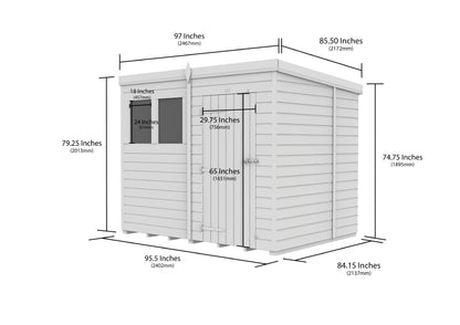 8 x 7 Security Pent Shed - view 6