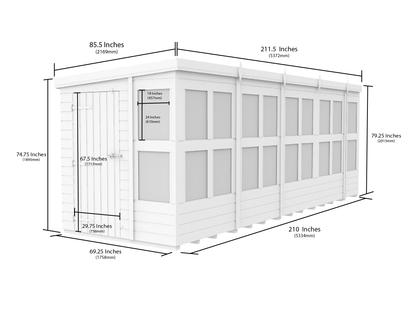 6 x 18 Pent Potting Shed - view 3
