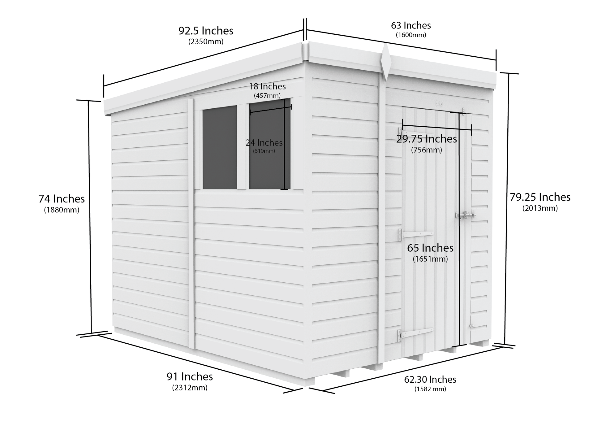 5 x 8 Security Pent Shed - view 5