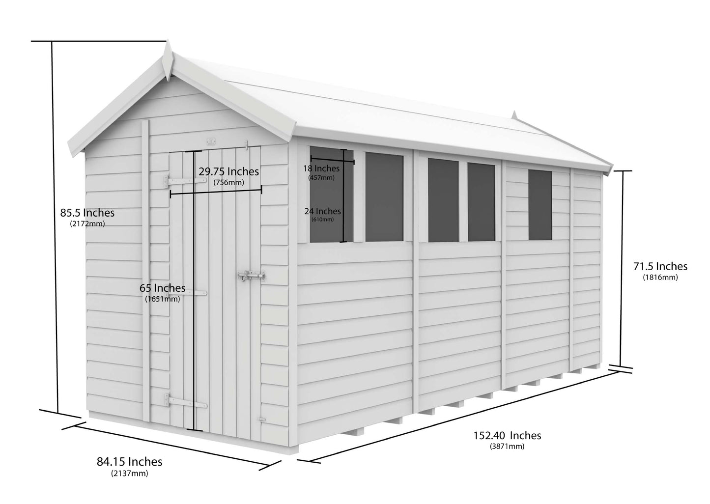 7 x 13 Apex Security Shed - view 5