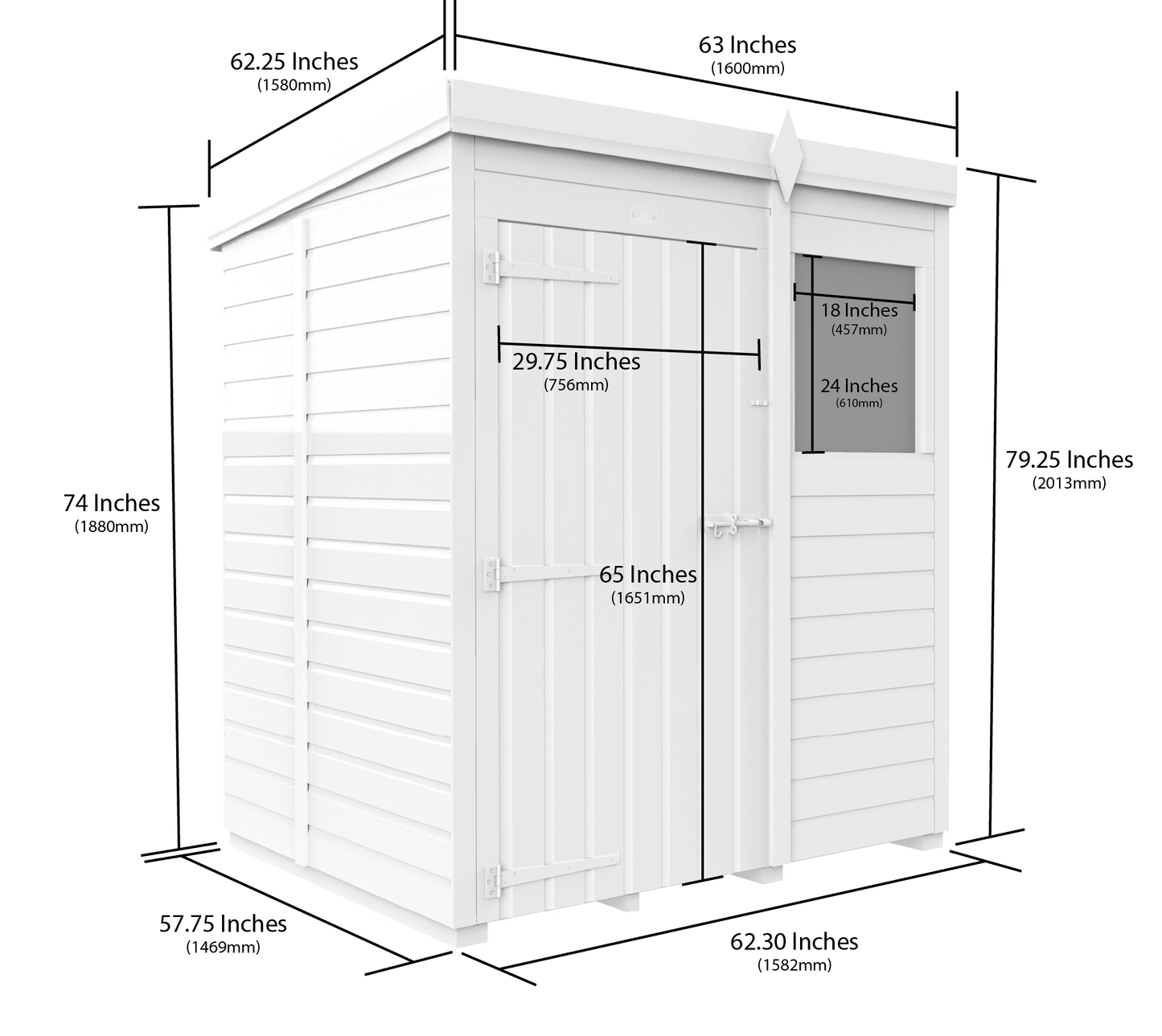 4 x 5 Security Pent Shed - view 3