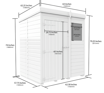 4 x 5 Security Pent Shed - view 3