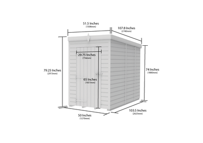 4 x 9 Pent Shed (Single Door, No Windows) - view 6