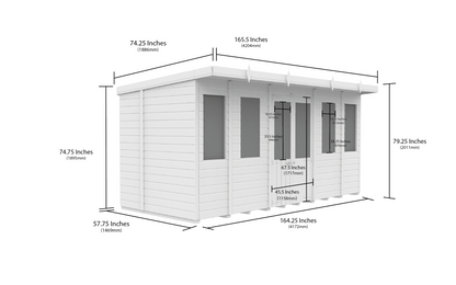 14 x 5 Pent Summer House - view 4