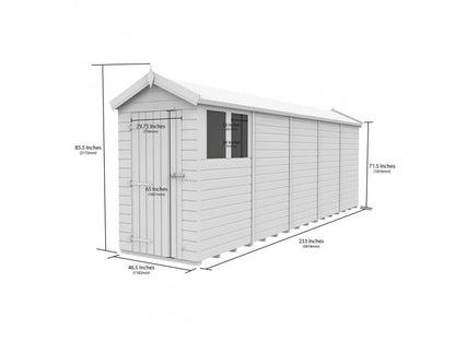 4 x 20 Apex Shed (Single Door, With Windows) - view 4