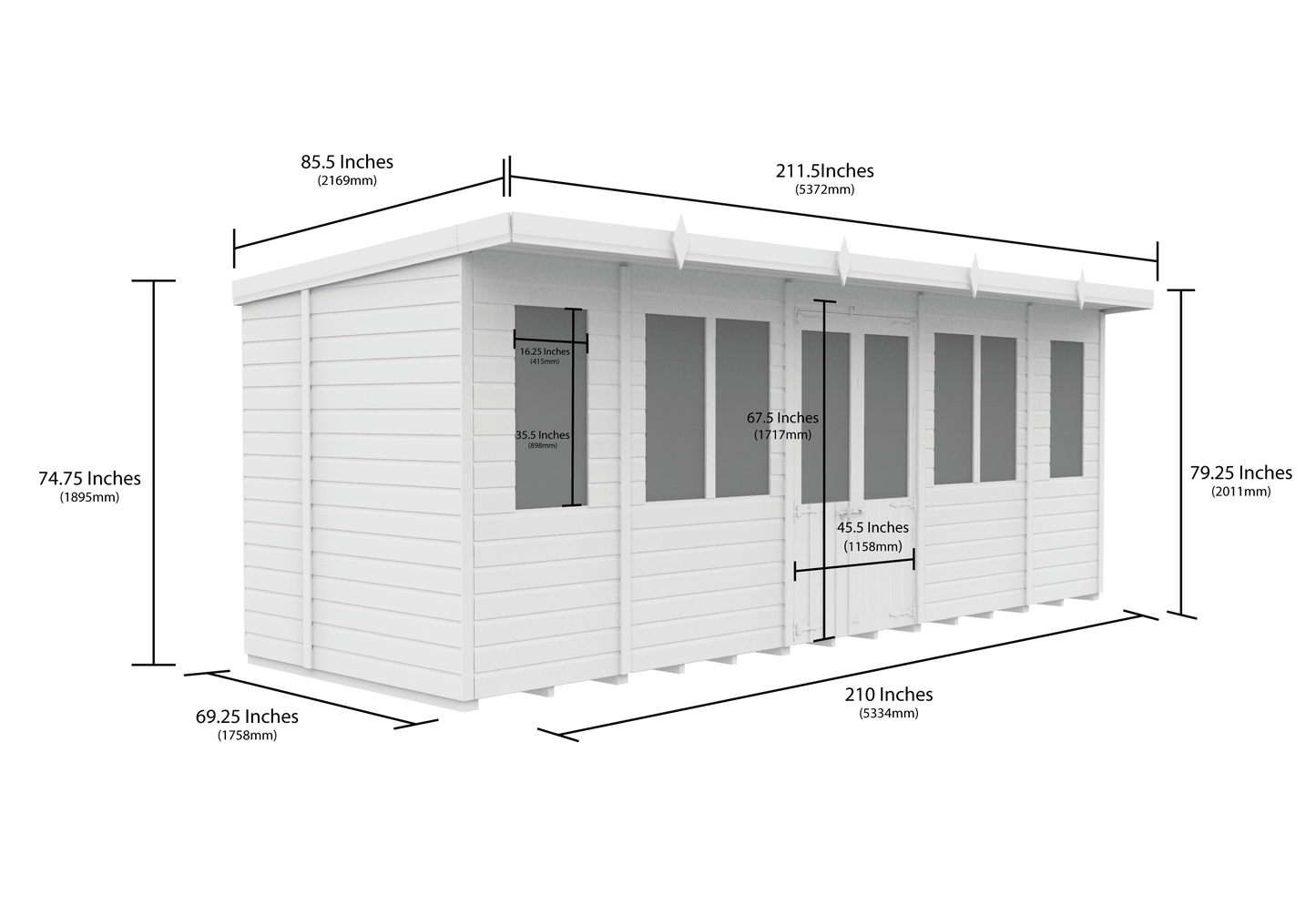 18 x 6 Pent Summer House - view 4
