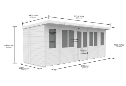 18 x 6 Pent Summer House - view 4