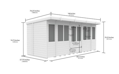16 x 5 Pent Summer House - view 3