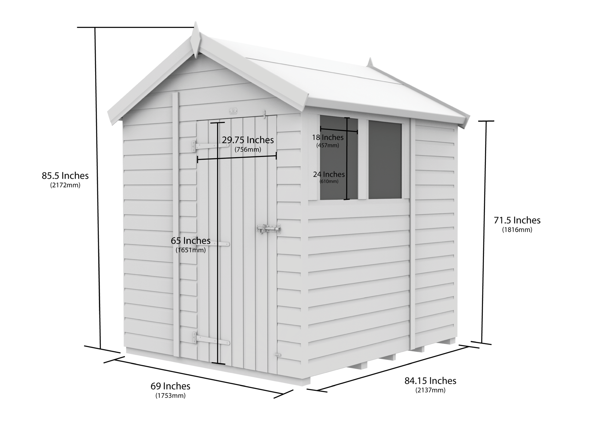 6 x 7 Apex Security Shed - view 6