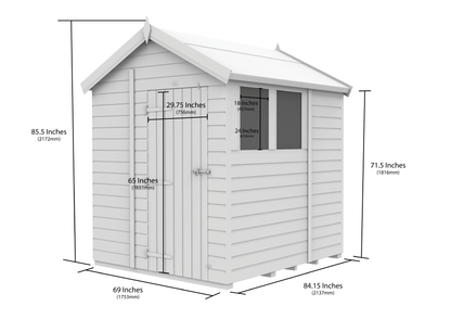 6 x 7 Apex Security Shed - view 6