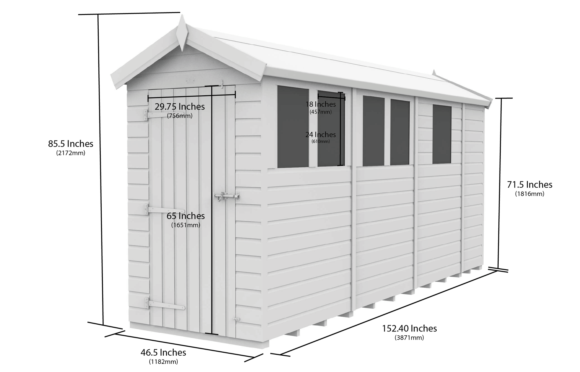 4 x 13  Apex Security Shed - view 5