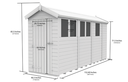 4 x 13  Apex Security Shed - view 5