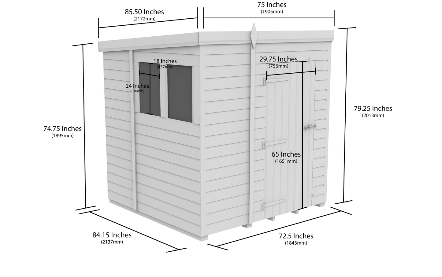 6 x 7 Security Pent Shed - view 5