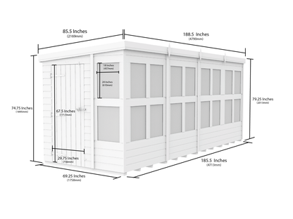 6 x 16 Pent Potting Shed - view 3