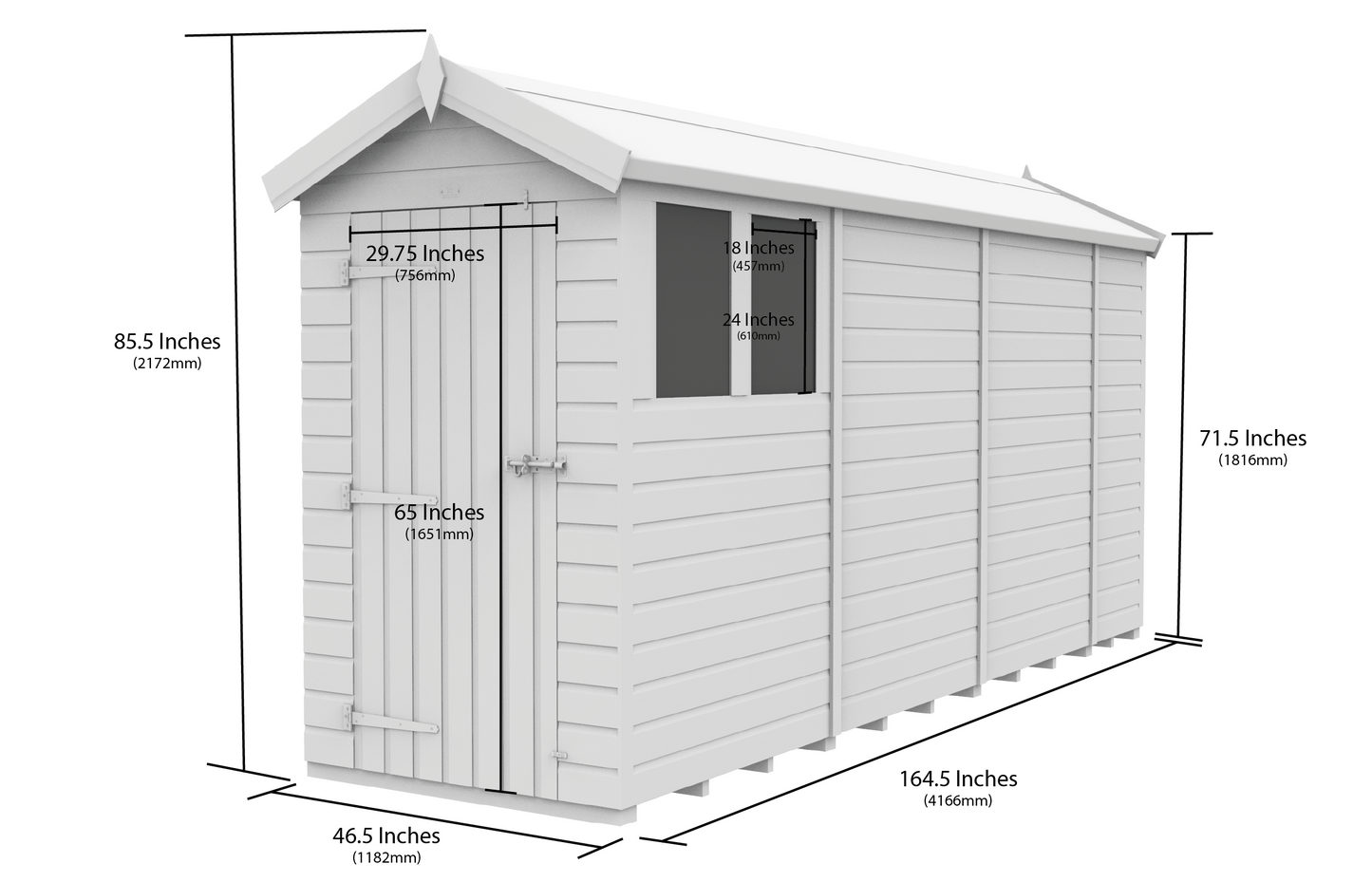 4 x 14  Apex Security Shed - view 5