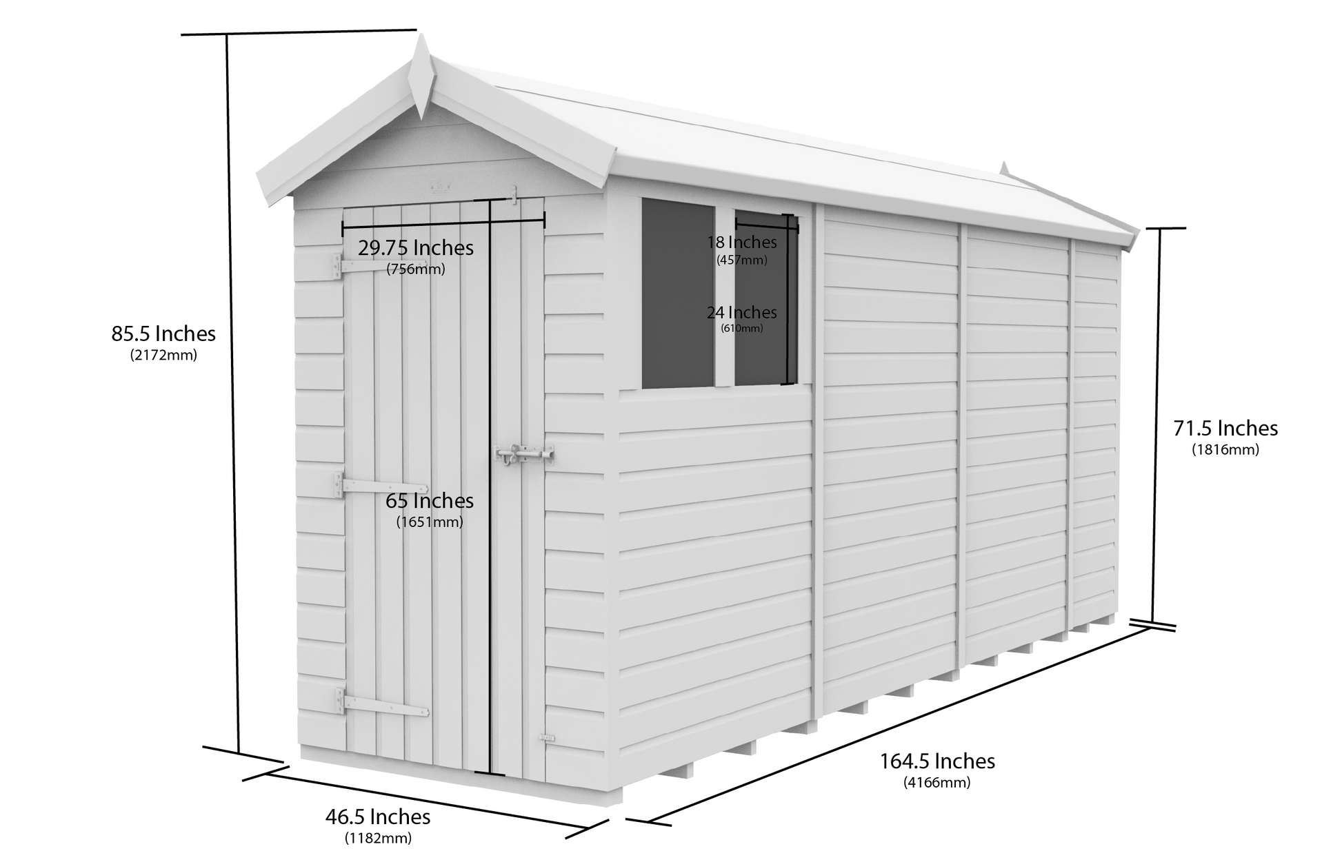 4 x 14  Apex Security Shed - view 5
