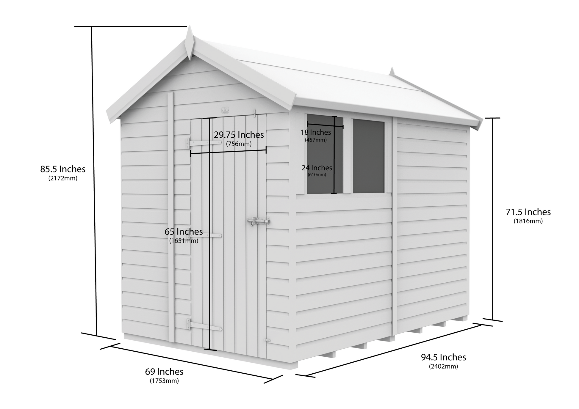 6 x 8 Apex Security Shed - view 6