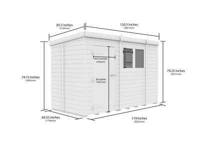 10 x 5 Security Pent Shed - view 2