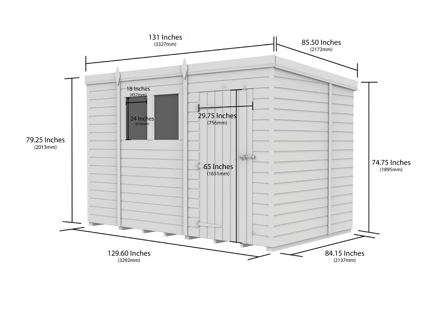 11 x 7 Security Pent Shed - view 5