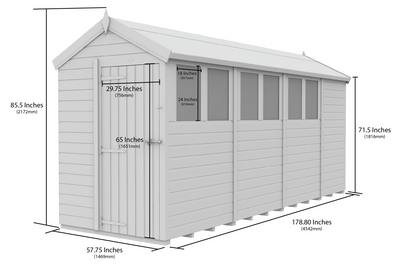 5 x 15 Apex Security Shed - view 5