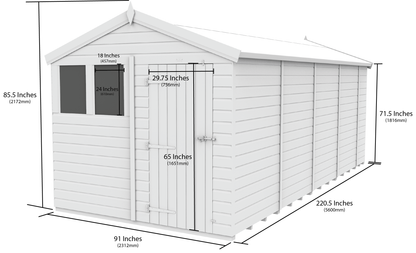 8 x 19 Apex Security Shed - view 2