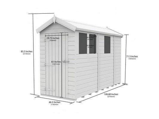 4 x 9 Apex Shed (Double Door, With Windows) - view 3