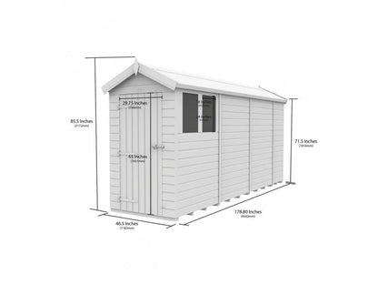 4 x 15 Apex Shed (Double Door, With Windows) - view 3