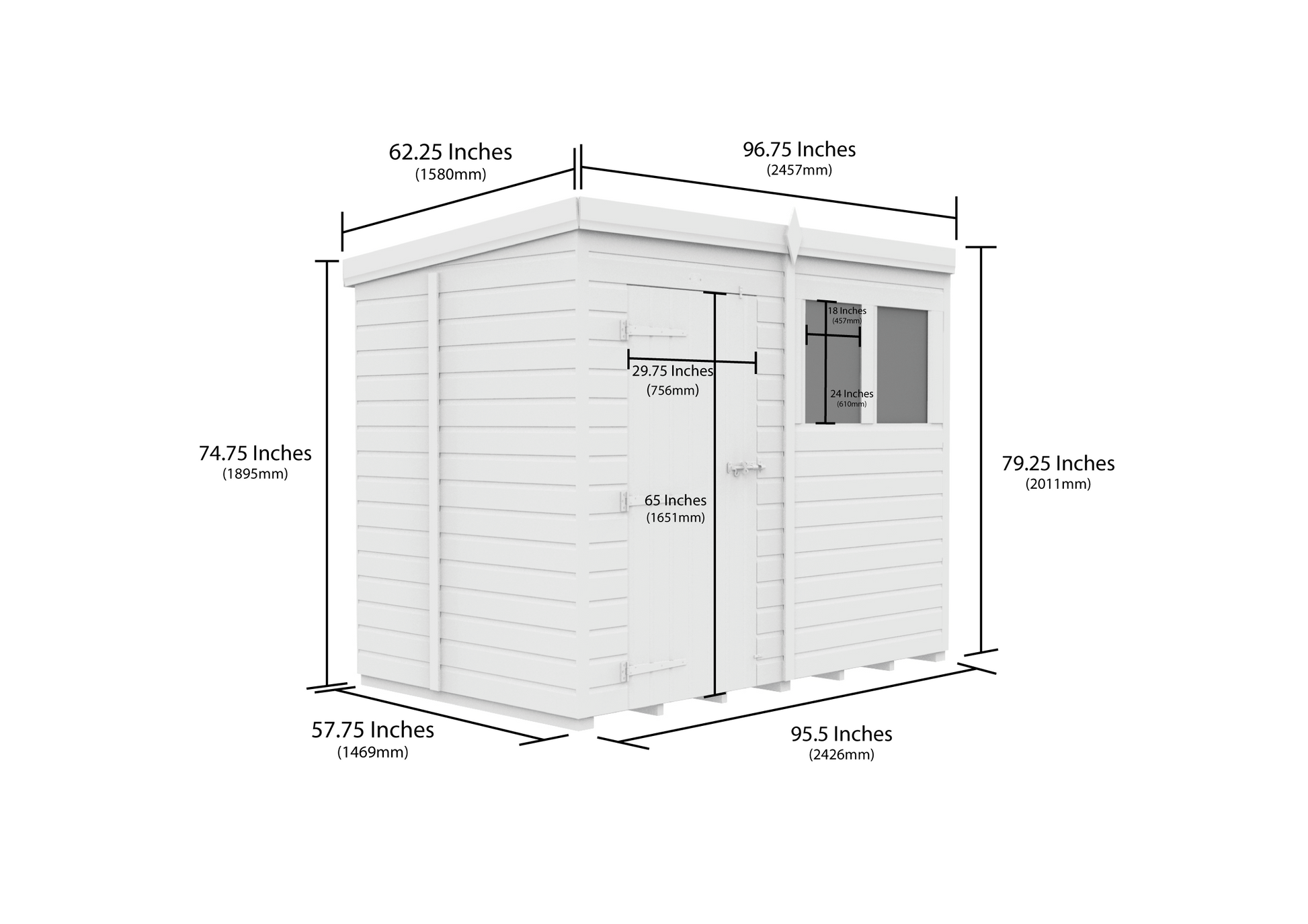 8 x 5 Security Pent Shed - view 4