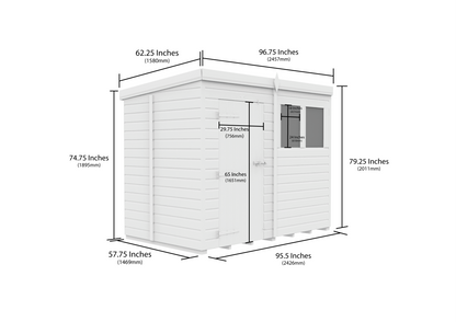 8 x 5 Security Pent Shed - view 4