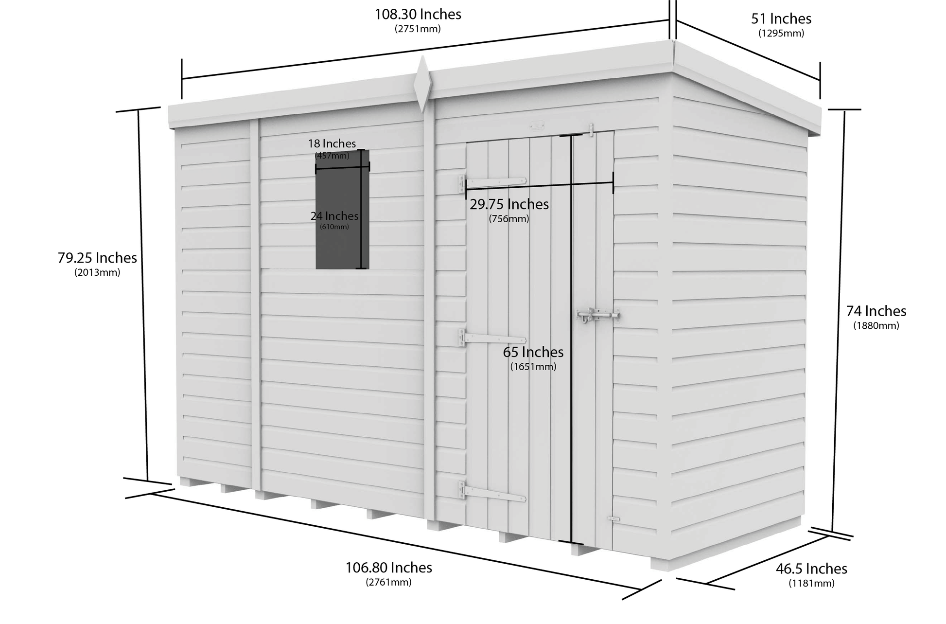9 x 4 Security Pent Shed - Security Pent Shed
