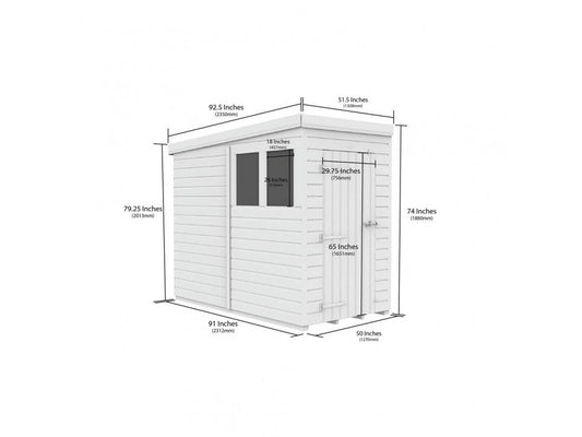 4 x 8 Pent Shed (Double Door, No Windows) - view 2